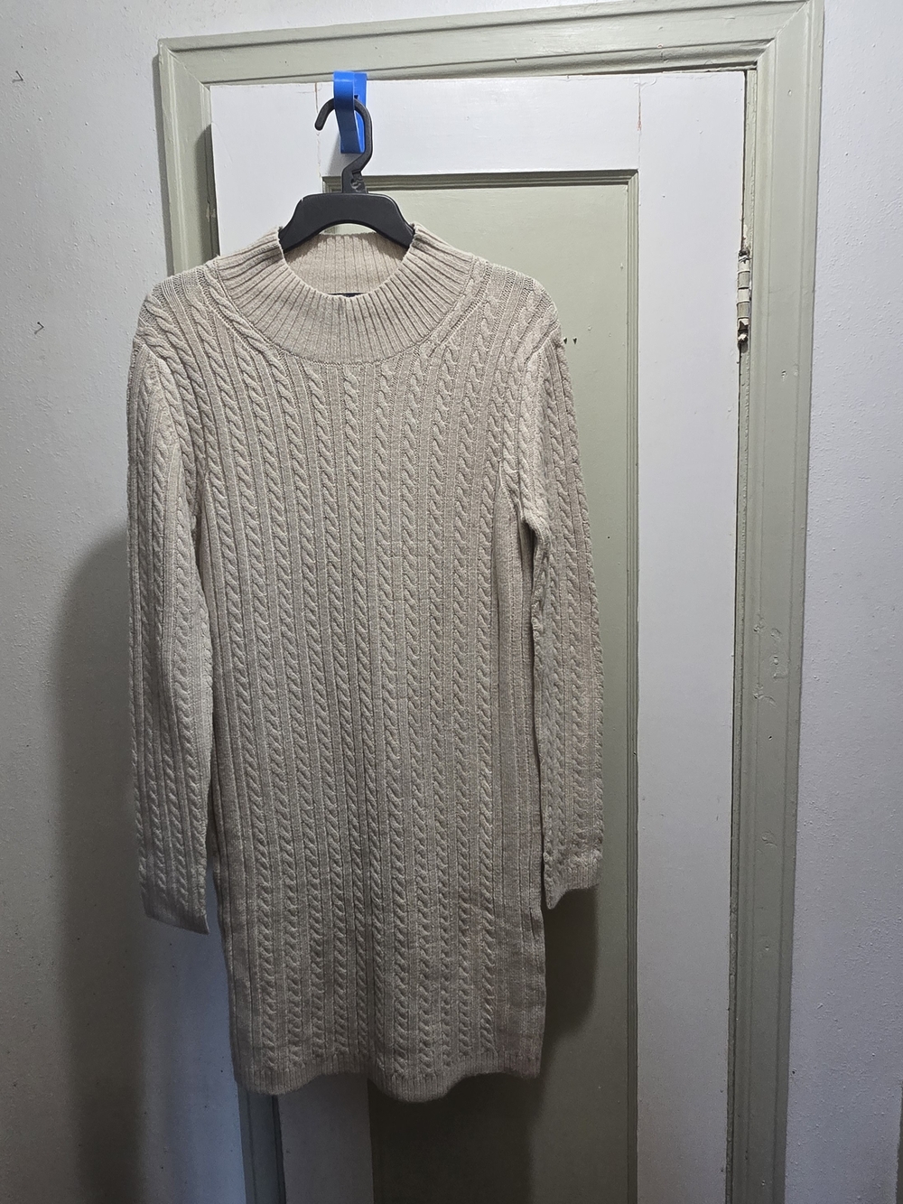 French Connection Katrin Long Sleeve Cable Knit Sweater Dress XL
